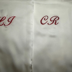 Embroidered Initial Silk Pillowcase image 3
