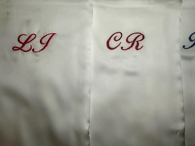 Embroidered Initial Silk Pillowcase image 3
