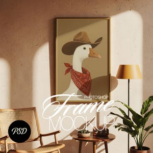 DIN A Vertical Frame Mockup PSD – Photoshop Frame Mockups - Retro Print Mockup - Minimalist Wall Art Mockups - Mid Century Wall Art