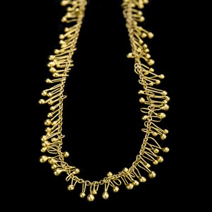 Dancing 22k Solid Gold Drops On 18k Chain Necklace, Delicate & Uniqe, Exclusive Design, Fine Jewelry, Handmade. image 4