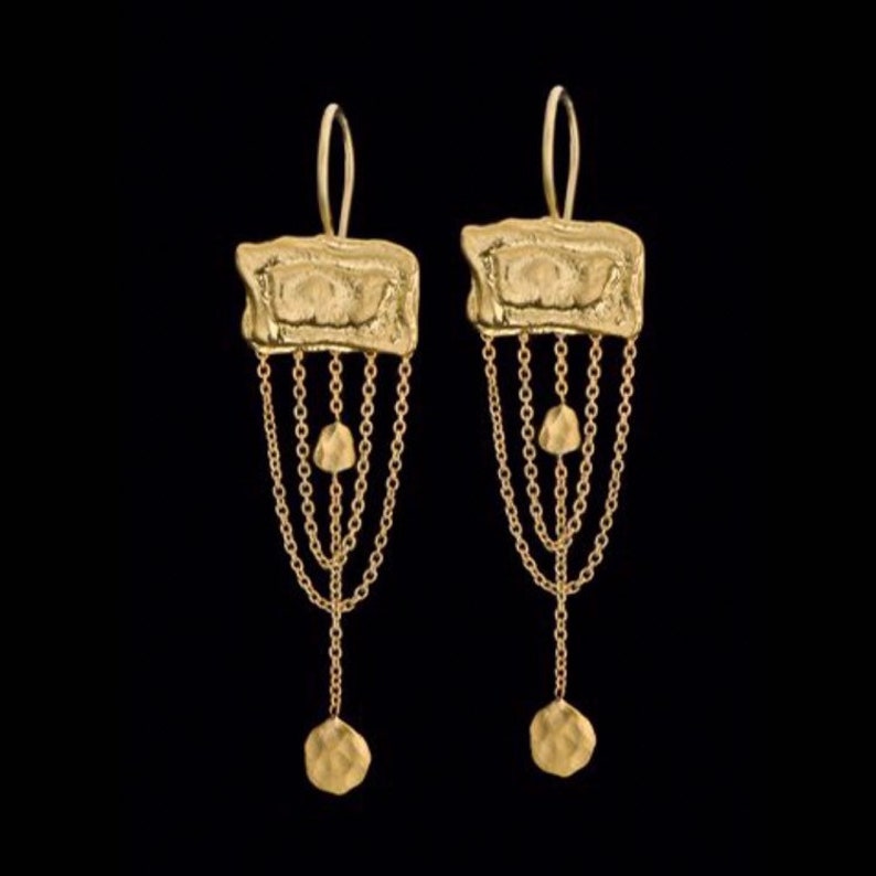 22k Solid Gold Vintage Style Earrings Beautiful 22k Solid Etsy