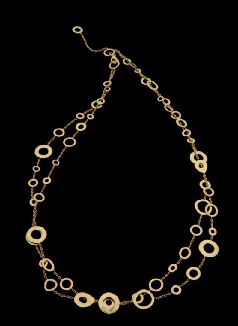 18k Solid Gold Necklace,delicate & Rich Different Sized 18k Solid Gold