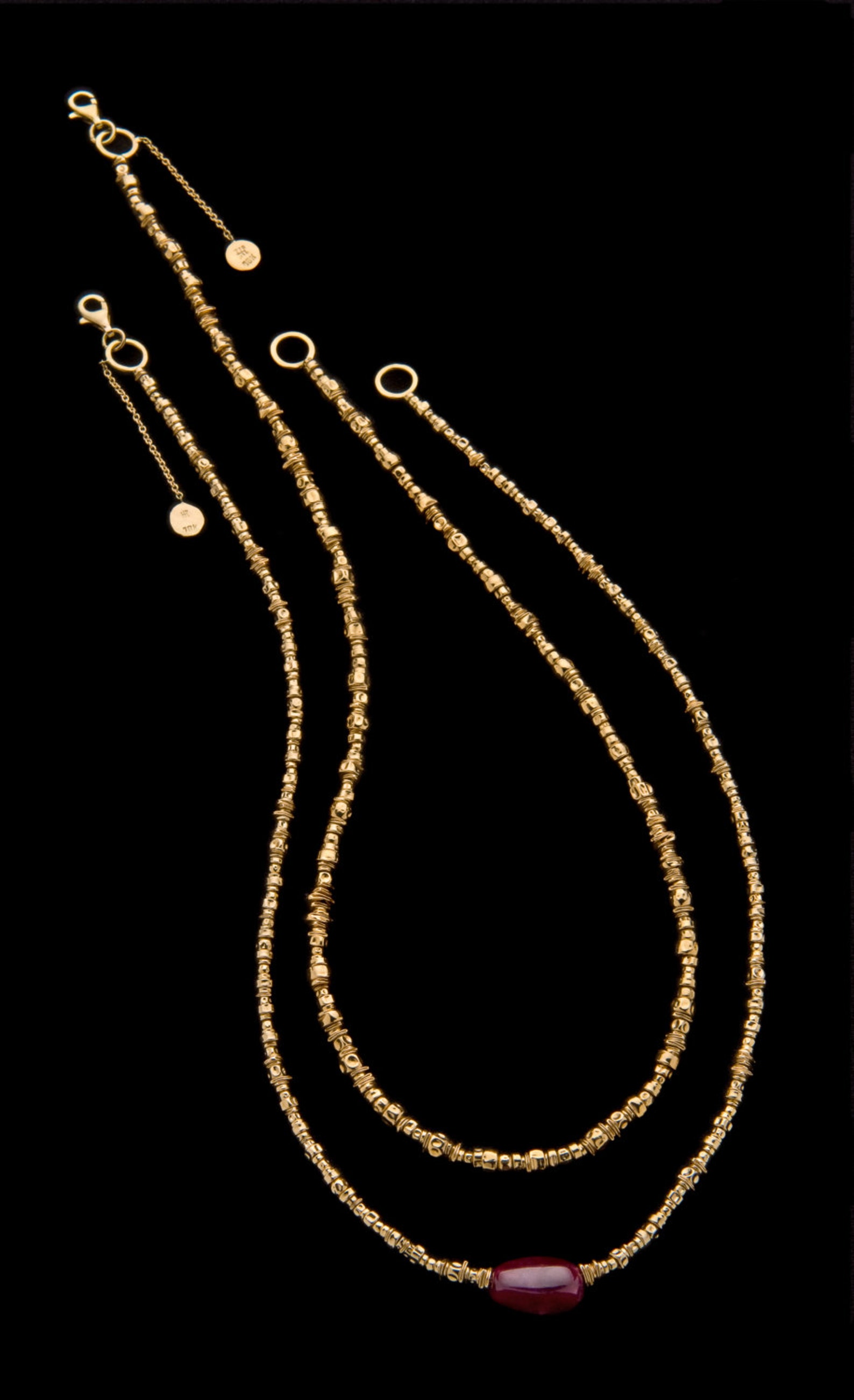 The Ultimate Basic Gold Necklace,3mm Handmade 18k Solid Gold Beads on