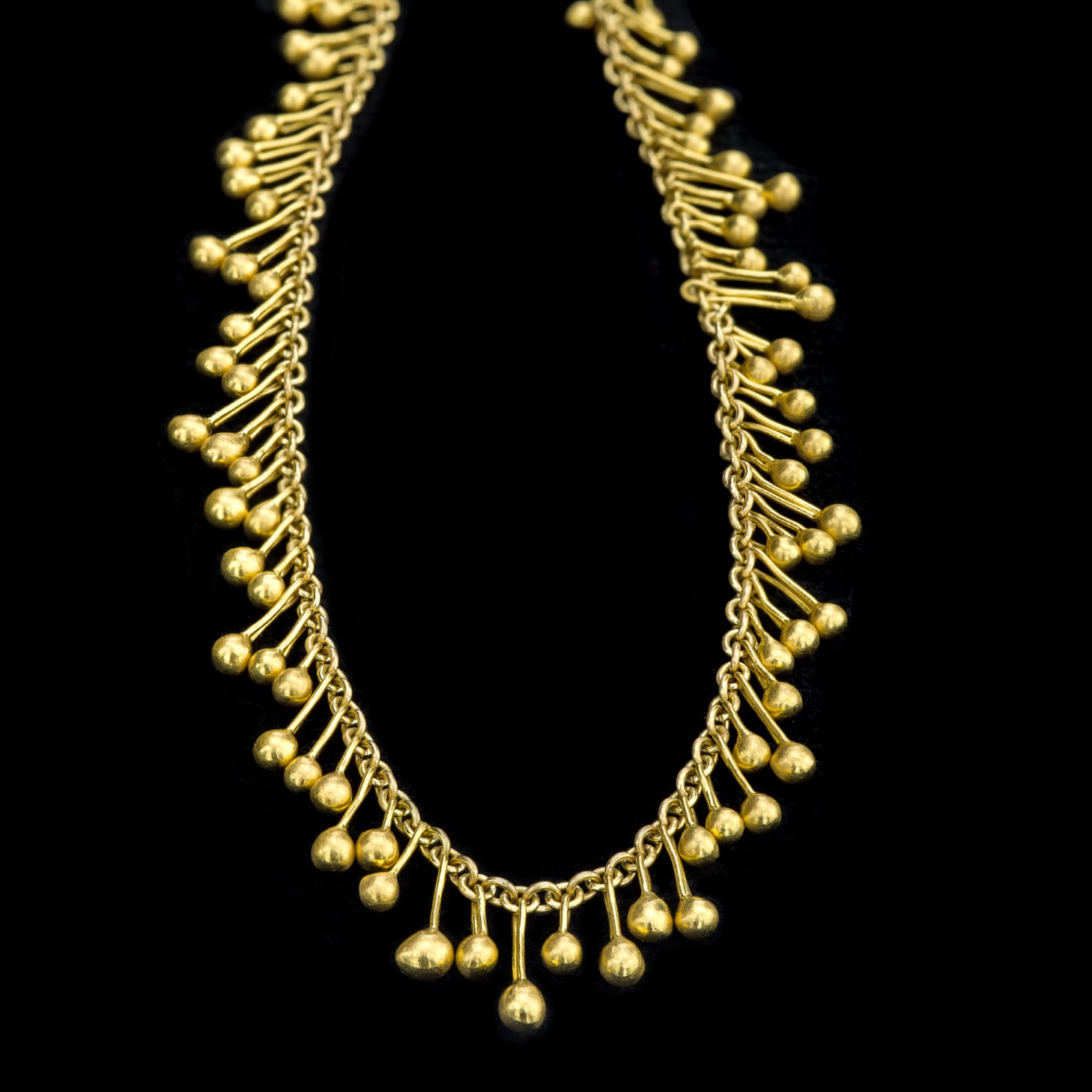Dancing 22k Solid Gold Drops on 18k Chain Necklace Delicate & - Etsy