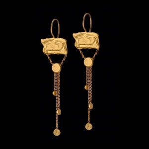 22k Solid Gold Vintage Style Earrings, Beautiful 22k Solid Gold Mobile Earrings, Antique Style Earrings, Fine Jewelry