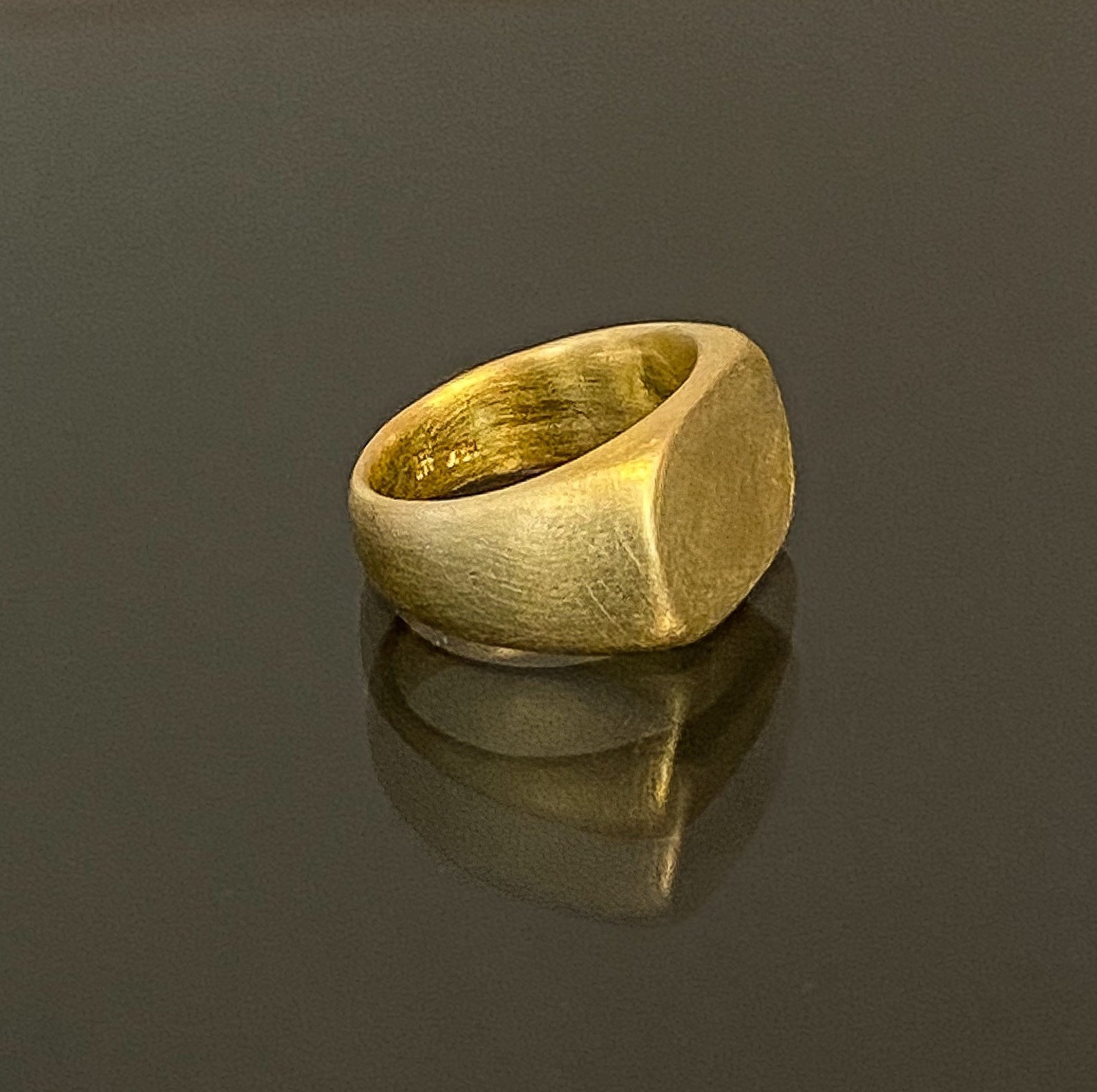 18k Solid Gold Ring 18k Gold Square Statement Ring Etsy