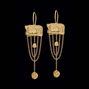 22k Solid Gold Vintage Style Earrings, Beautiful 22k Solid Gold Mobile Earrings,  Antique Style Jewelry, Fine Jewelry.
