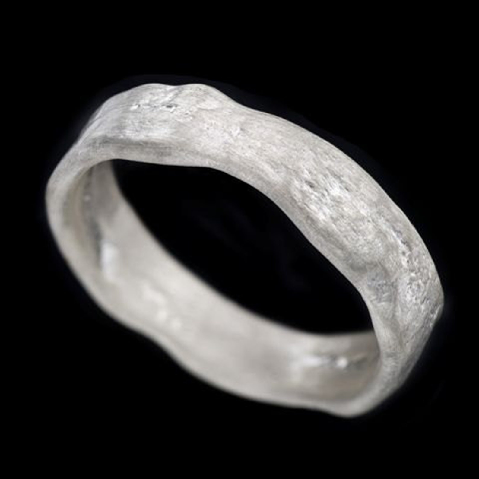 Natural Rough Look Wide Fusing Sterling Silver Men's Ring - Etsy