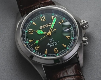 Reloj de campo automático Seiko Prospex Alpinist vintage de acero inoxidable para hombre, esfera verde, 40 mm, 20 bar, mecánico de lujo, regalo para él