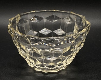Vintage - Jeannette Glas Unternehmen - klare Depression Glas - Würfel - Cubis - kleine Schale