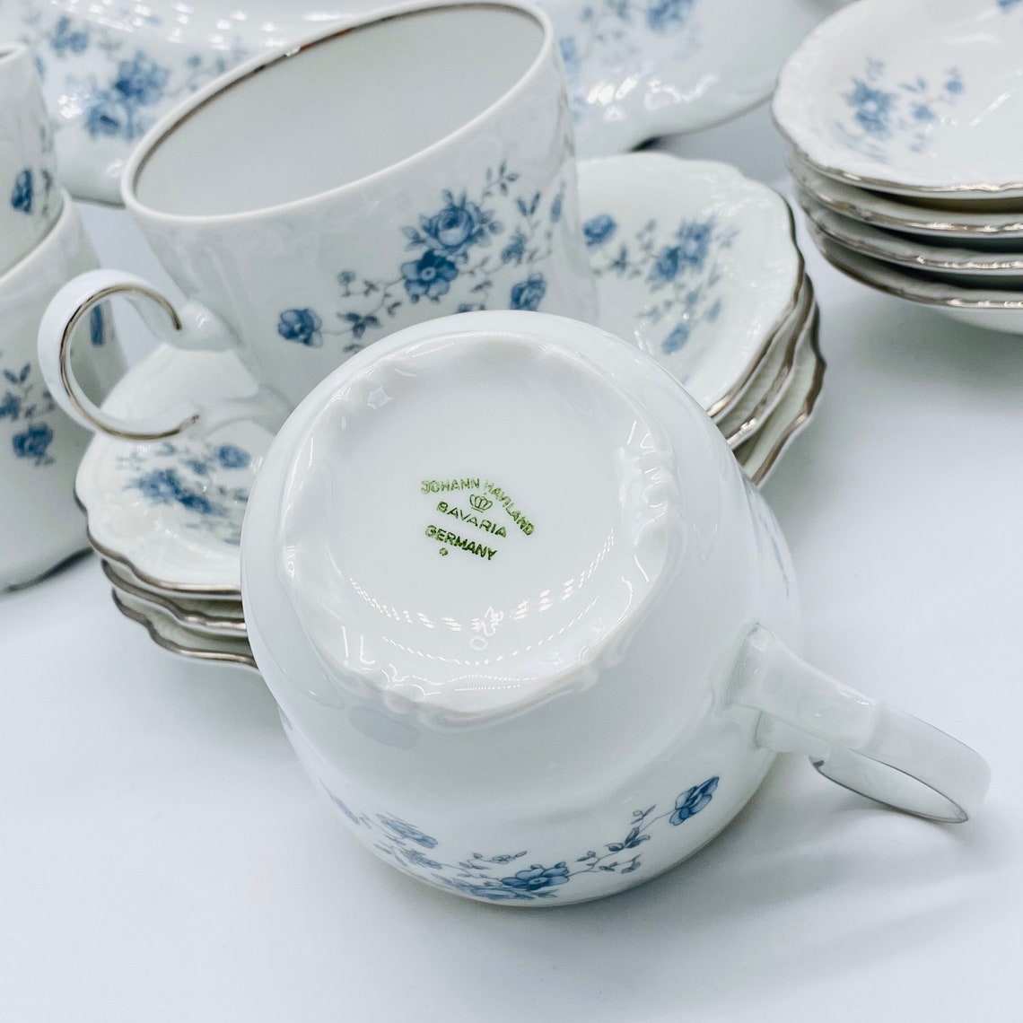 Vintage Johann Haviland Bavaria Germany China BLUE GARLAND Etsy