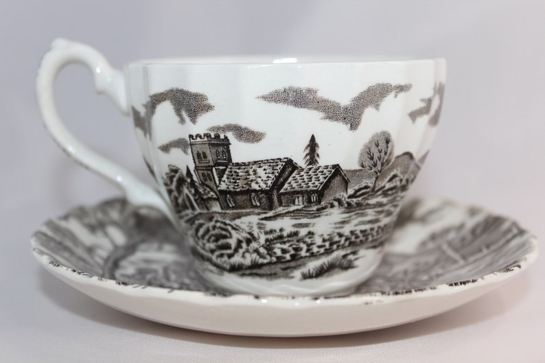 Mid Century Tea Cup and Saucer Royal Mail Made in England by Staffordshire Ironstone Ready to Ship