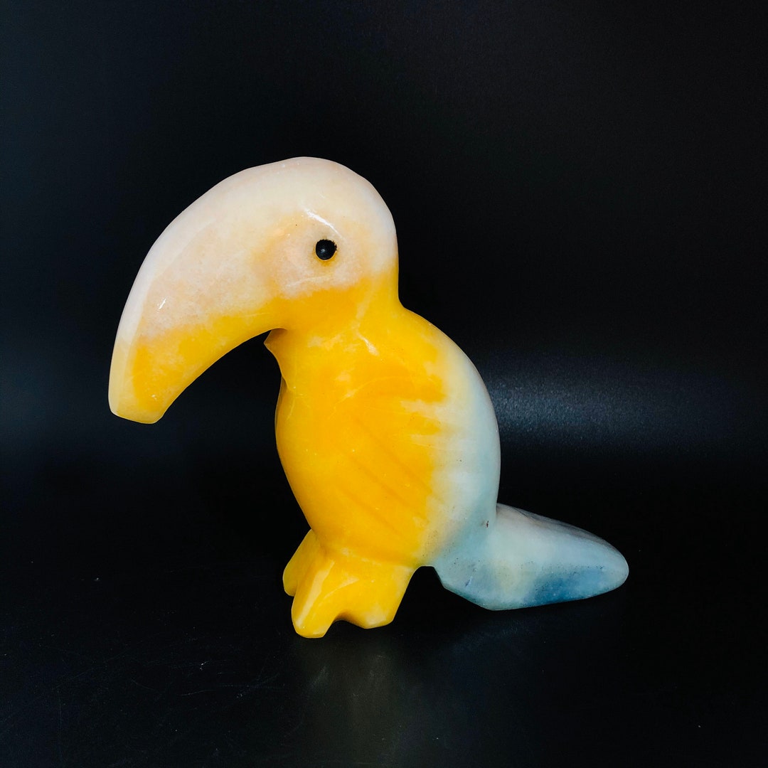 One Big Ceramic Toucan Bird Figurine, Colorful Toucan Décor