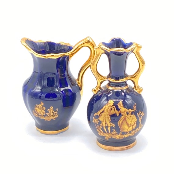 フランス リモージュ Limoges コバルトブルー 壺 【公式通販】