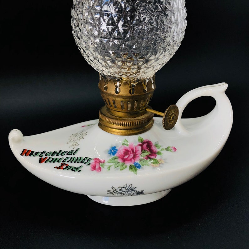 Vintage Finger Oil Lamp Made in Japan of Porcelain and Clear Etsy