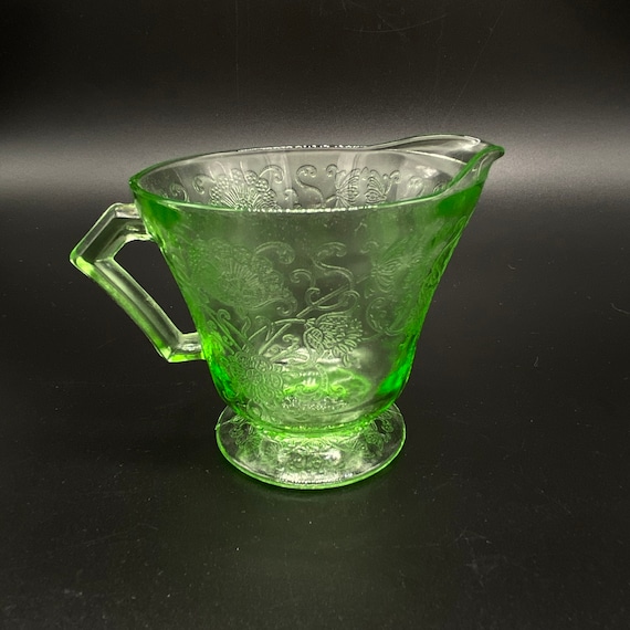 Vintage Green Depression Glass FLORENTINE NO 2 Hazel Atlas Glass