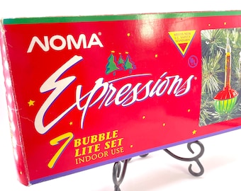 Vintage - Noma Expressions- 7 Multi Colored Christmas Tree Bubble Lights - 7’ End to End - In Working Order-Excellent Condition -Indoor Use