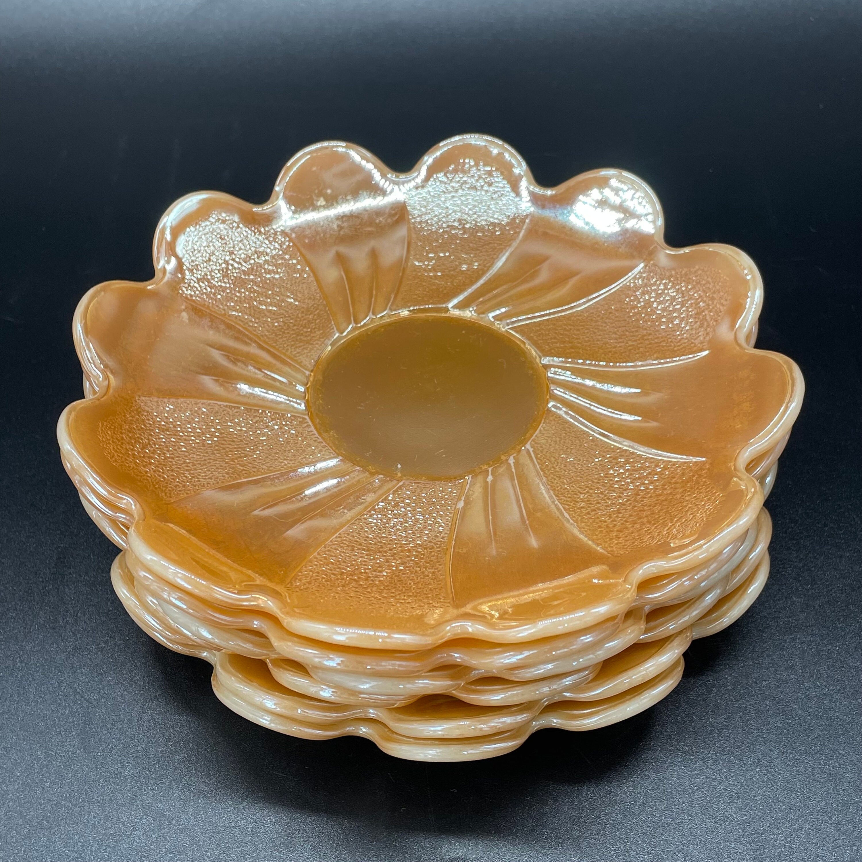 Vintage - Set of Six (6) 1950's Fire-king Anchor-hocking Peach
