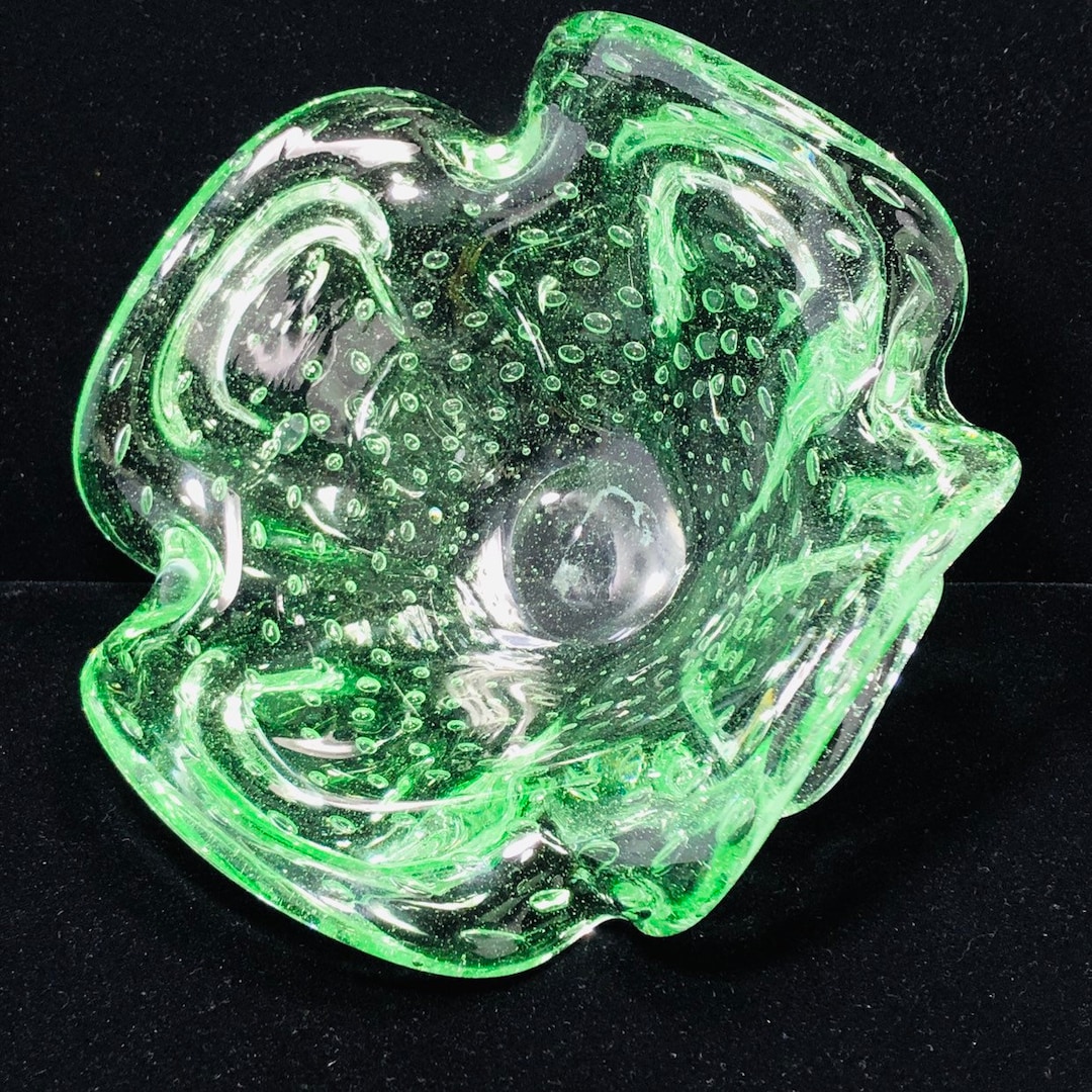 s新品SARGASSO GLASS BOWL | green VINTAGE Set of 7 1960's Green Glass Stem Dessert Dishes Bowls | eBay