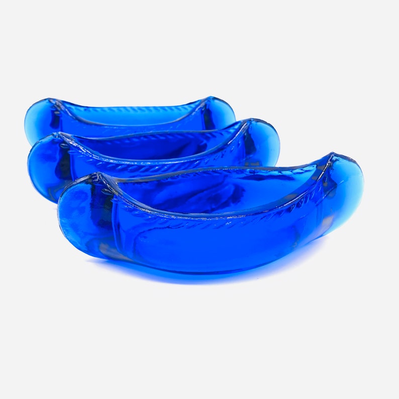 Vintage Cobalt Blue Solid Glass Canoe Souvenir Piece / Etsy