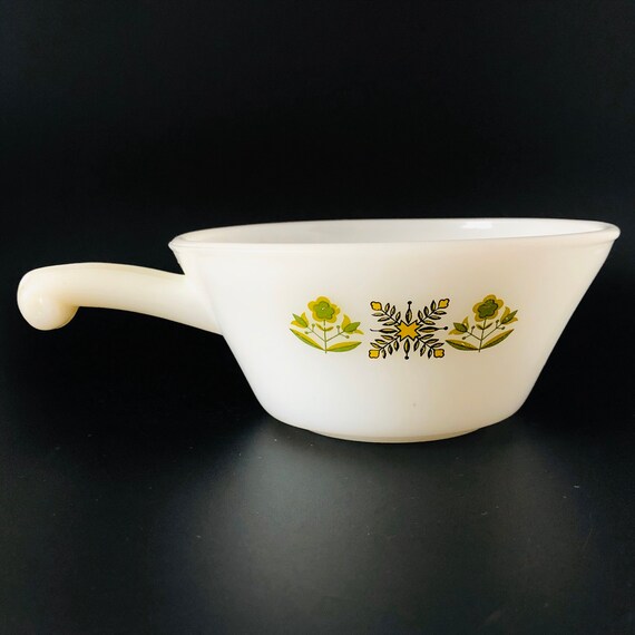 Vintage Fire King Anchor Hocking GREEN MEADOW Glass Soup/stew Bowl
