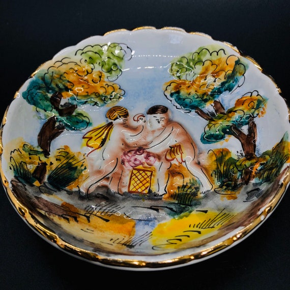 Vintage - Hand Painted in Italy - Capodimonte Decorative Wall