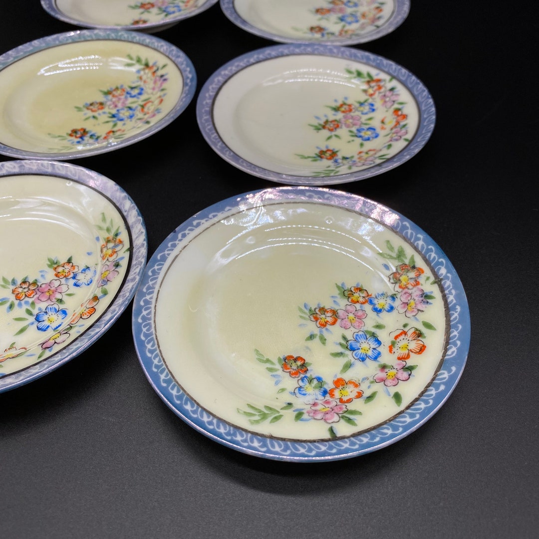 Vintage Lusterware Saucers / Nappy Dishes Set of 6 Colorful Florals Etsy