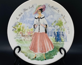 Vintage Collectible Plate - Women of the Century Plate by D'Arceau Limoges "Sophie La Mode New Look 1947" - France