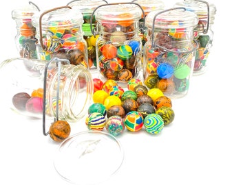 Vintage - 1980-1990 - Lot of 25 Bouncy Balls in a Vintage Ball or Atlas Jar