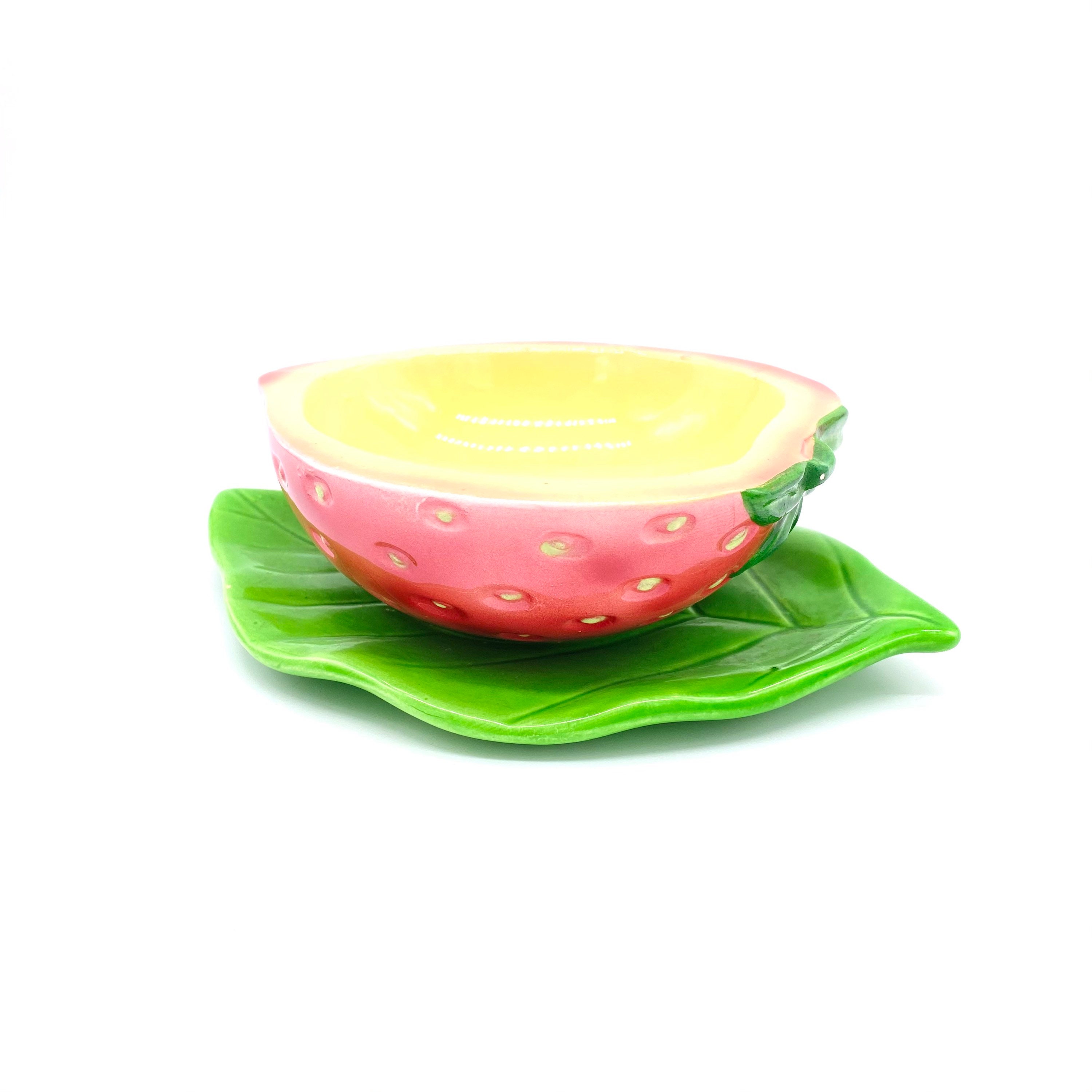 Vintage - Ceramic - Hand Painted - Strawberry Shaped Bowl