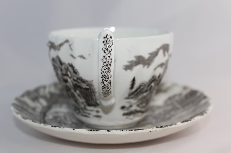 Mid Century Tea Cup and Saucer Royal Mail Made in England by Staffordshire Ironstone Ready to Ship