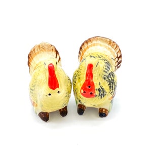 Vintage - Handgeschilderd - Keramiek - Made in Japan - Thanksgiving Harvest Kalkoenen Zout en Peper Shakers - Vakantie Herfst / Herfst Decor