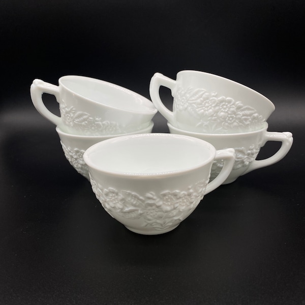 Milk Glass Flowers Etsy