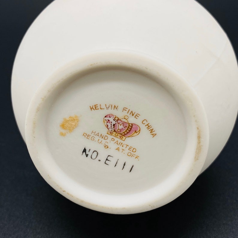 Bud Vase with Hand Applied Flowers Vintage Kelvin Fine China