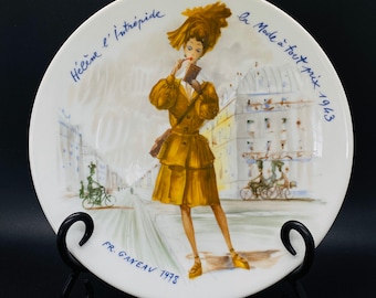 Prato colecionável vintage - Prato Mulheres do Século de D'Arceau Limoges "Heline l' Intrepide 1943" - França
