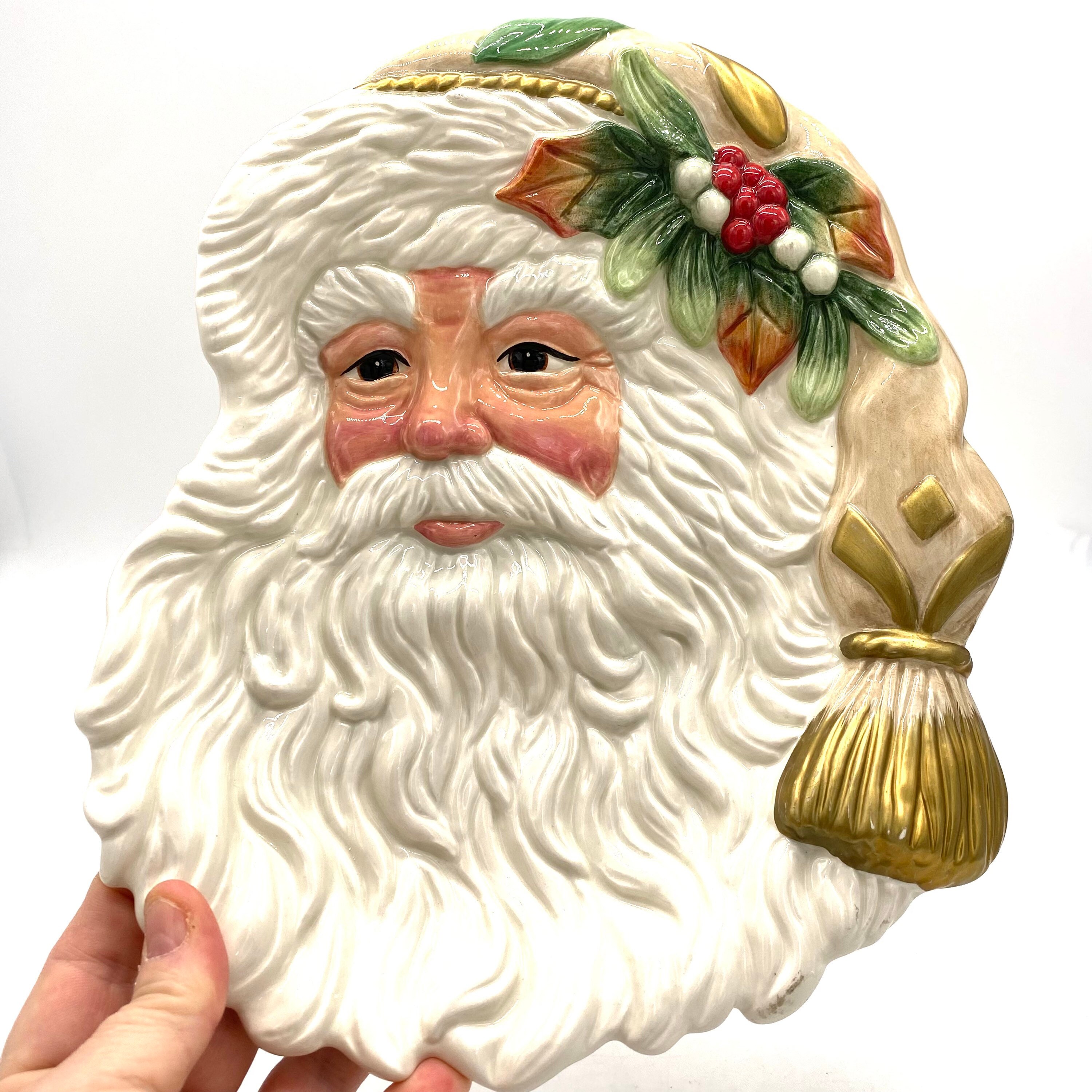 Vintage - Fitz and Floyd - Ceramic - Santa Face - Wall Plate or Spoon ...