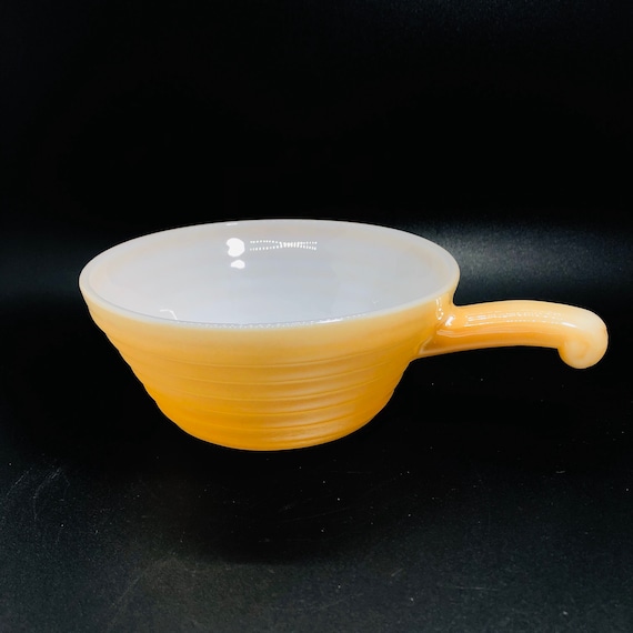 Vintage - Fire King - Peach Lusterware - Ovenware - Handled Bowl