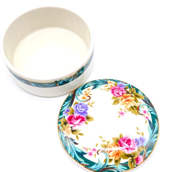 Vintage - Mikasa "Floral Treasures" Porcelain Tri… - image 3