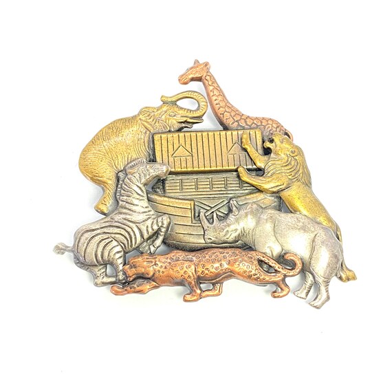 Vintage - Mixed Medals Brooch / Pin of Noah's Ark - image 1