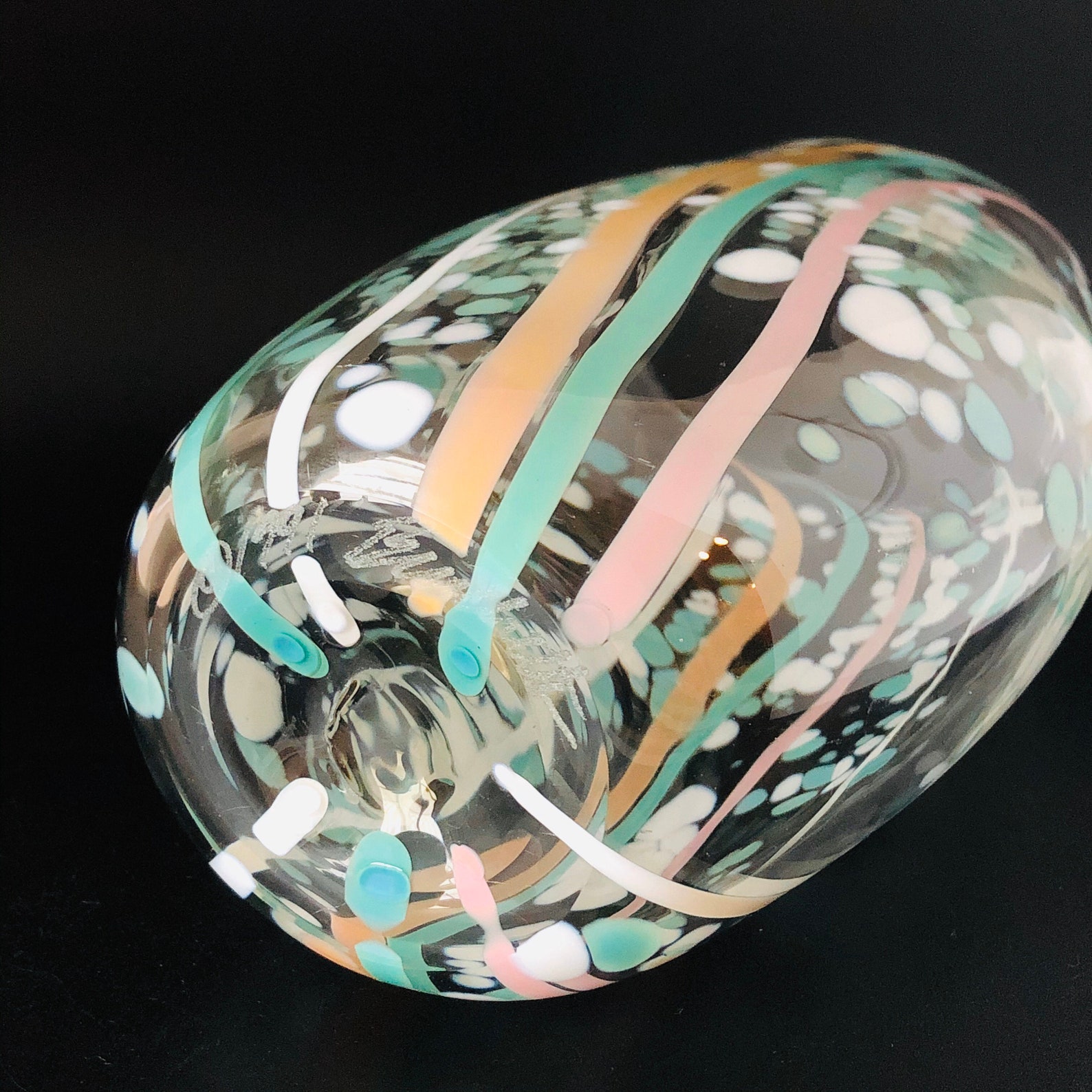 Vintage John Burchetta Glass Art Signed Piece Hand Blown Art Etsy