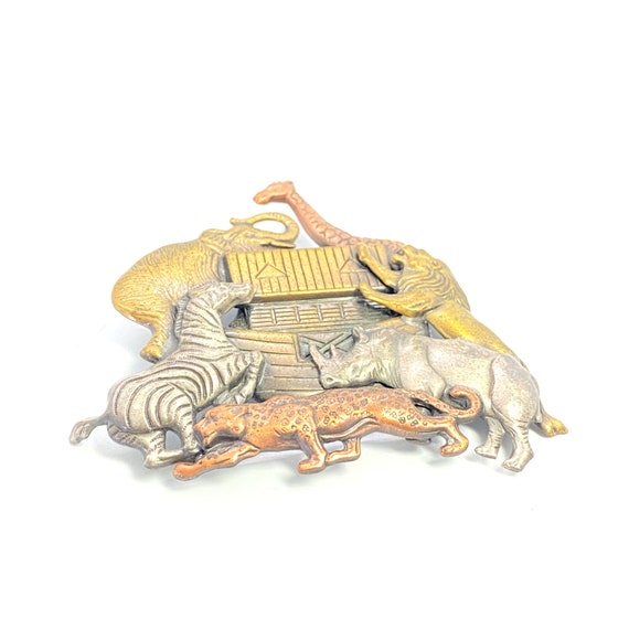 Vintage - Mixed Medals Brooch / Pin of Noah's Ark - image 2