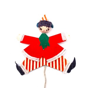 Vintage - Flach - Karton - Chipboard - Clown - Pixie - Elfe - Weihnachtsmann - Schneemann Ornament