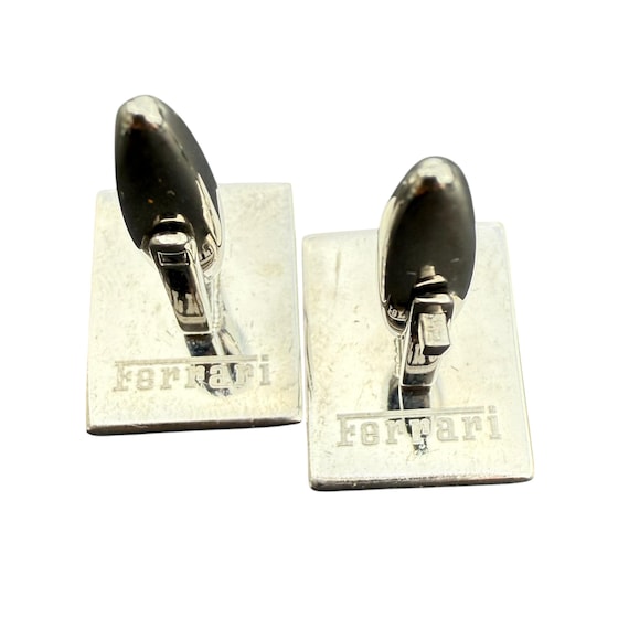 Vintage - Ferrari - Men's Cufflinks - Prancing Horse on Carbon