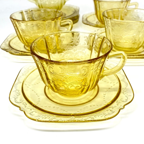 Vintage - 1930’s - Yellow Depression Glass by Federal Glass Company in the Madrid Pattern - Pieces Sold Seperately