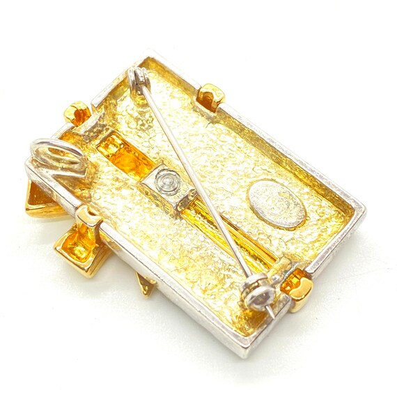 Vintage - Gold & Silver Tone Christmas Pin / Broo… - image 3