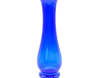 Vintage - Cobalt Blue Glass Bud Vase - 6 Inches Tall