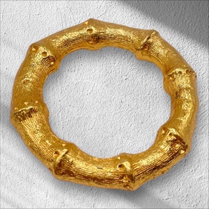 Vintage - (1) Vintage tondo tono oro - Stile bambù - Base - Impostazione per - Spilla - Spilla - Qualità di design pesante - Accessori di gioielli