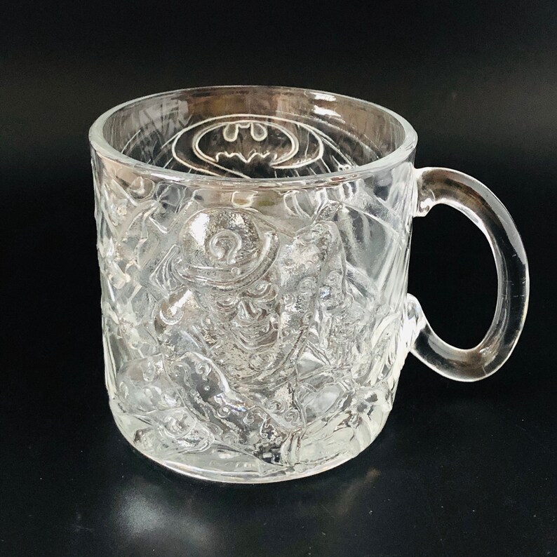 Vintage Mcdonalds Batman Collectible Glass Cup the Riddler Etsy