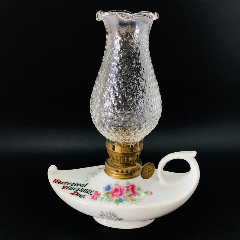 Vintage Finger Oil Lamp Made in Japan of Porcelain and Clear Etsy