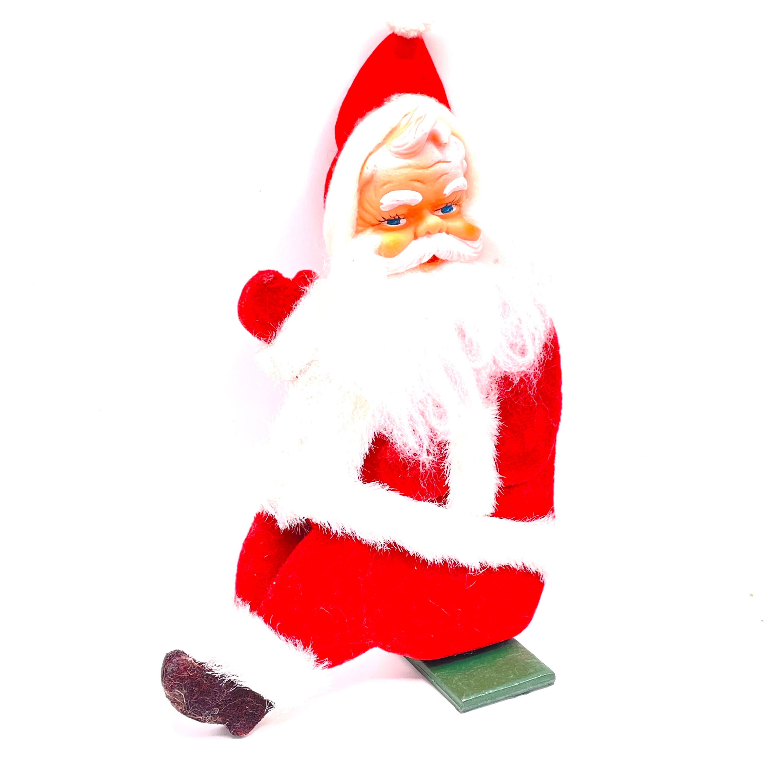 Vintage - 1960's Santa Claus Plastic Face Shelf Sitter - Fleted